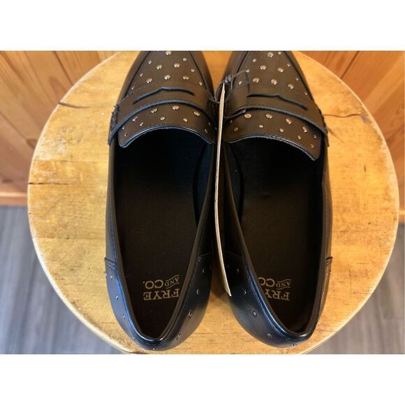 Frye and Co women’s Elara black studded pointed toes shoes size 8.5M Nwt - Picture 5 of 8